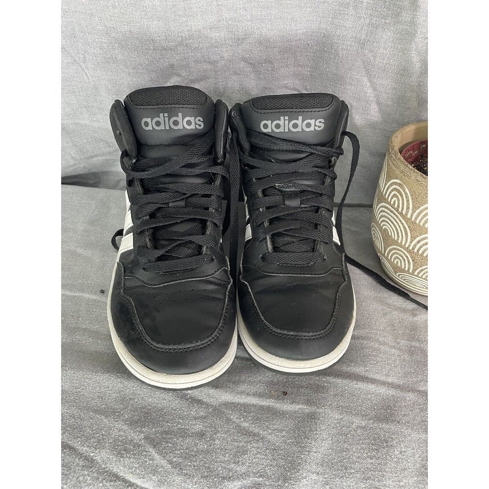 Adidas Black and white High-tops Mens basketball, white‎ flat athletic shoe lace